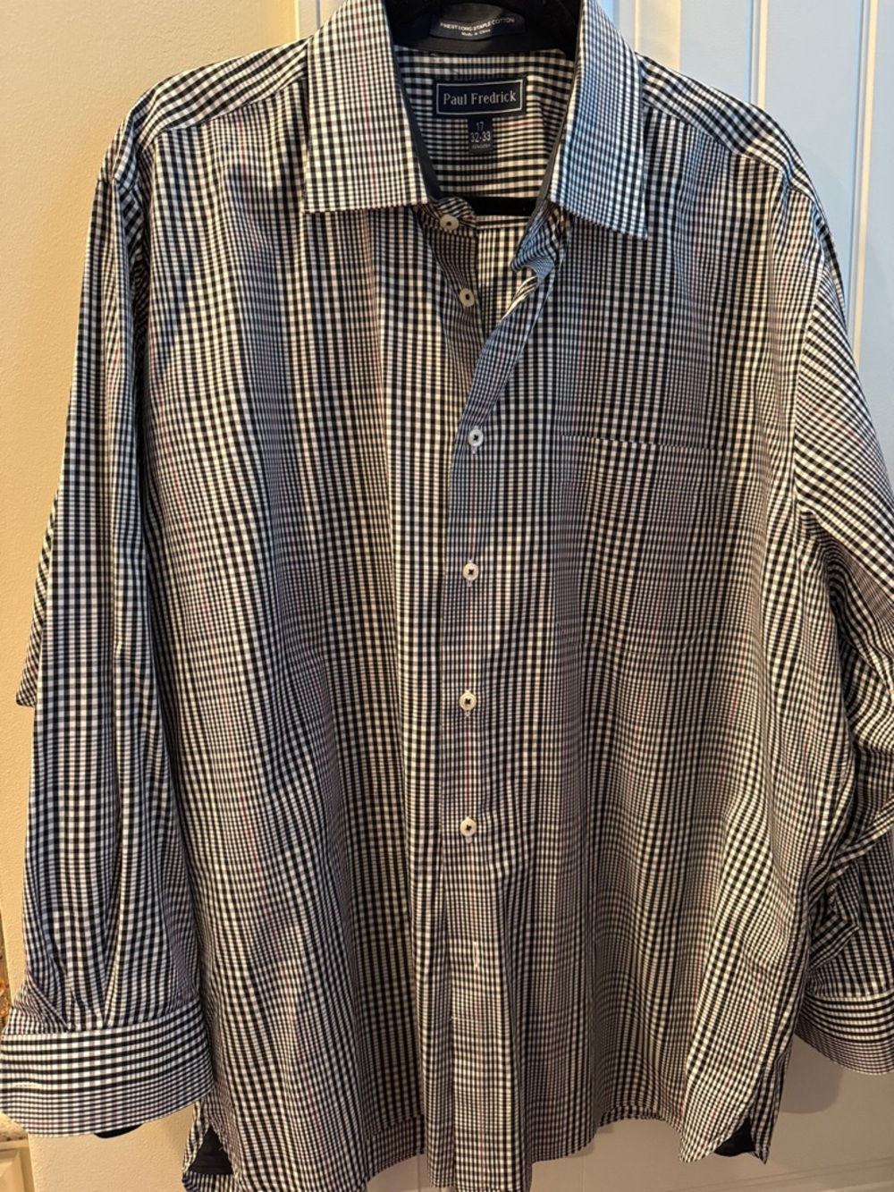 Paul Fredrick Black & White Gingham Dress Shirt